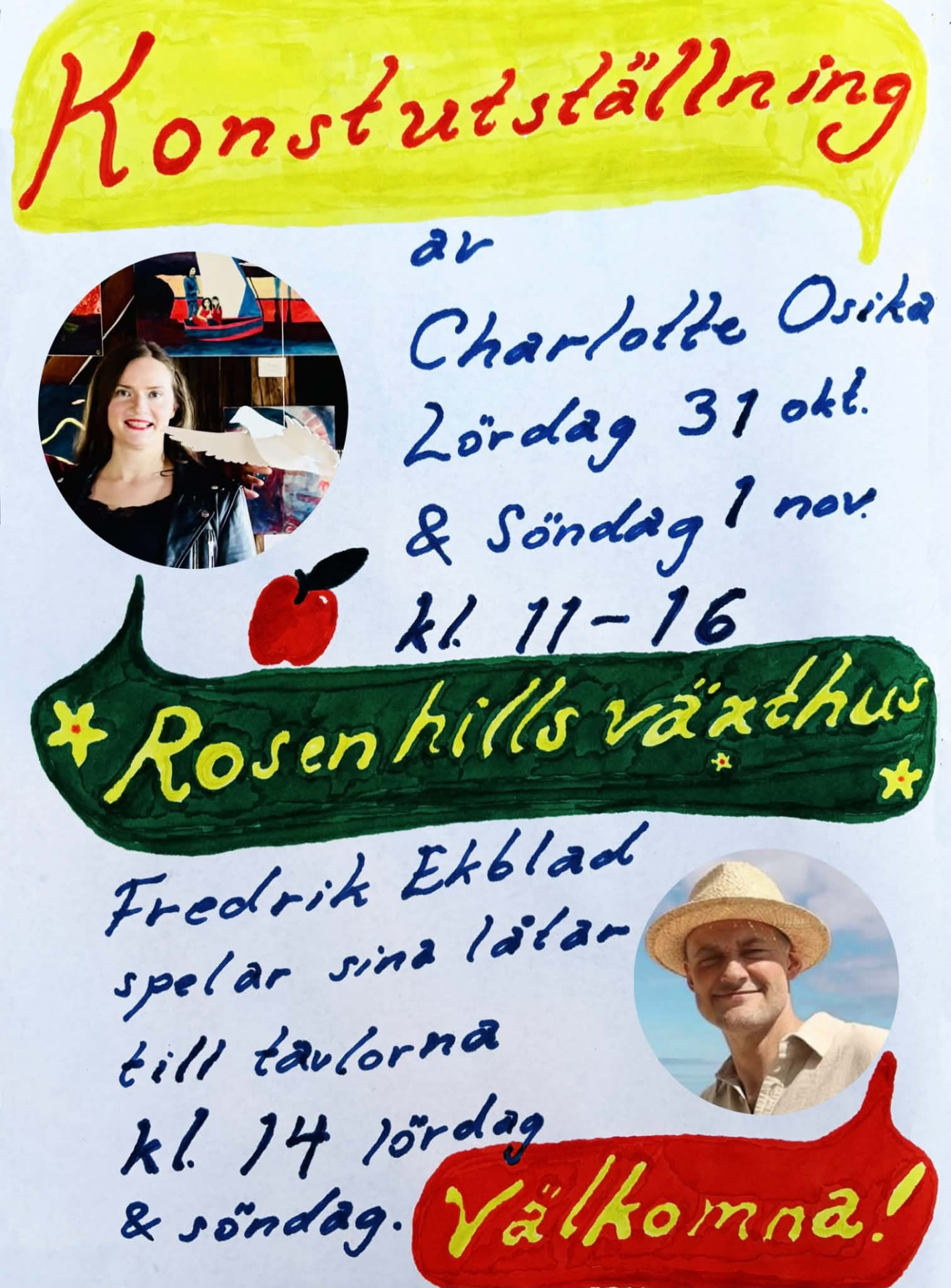Poster for the exhibition at Rosenhills trädgård