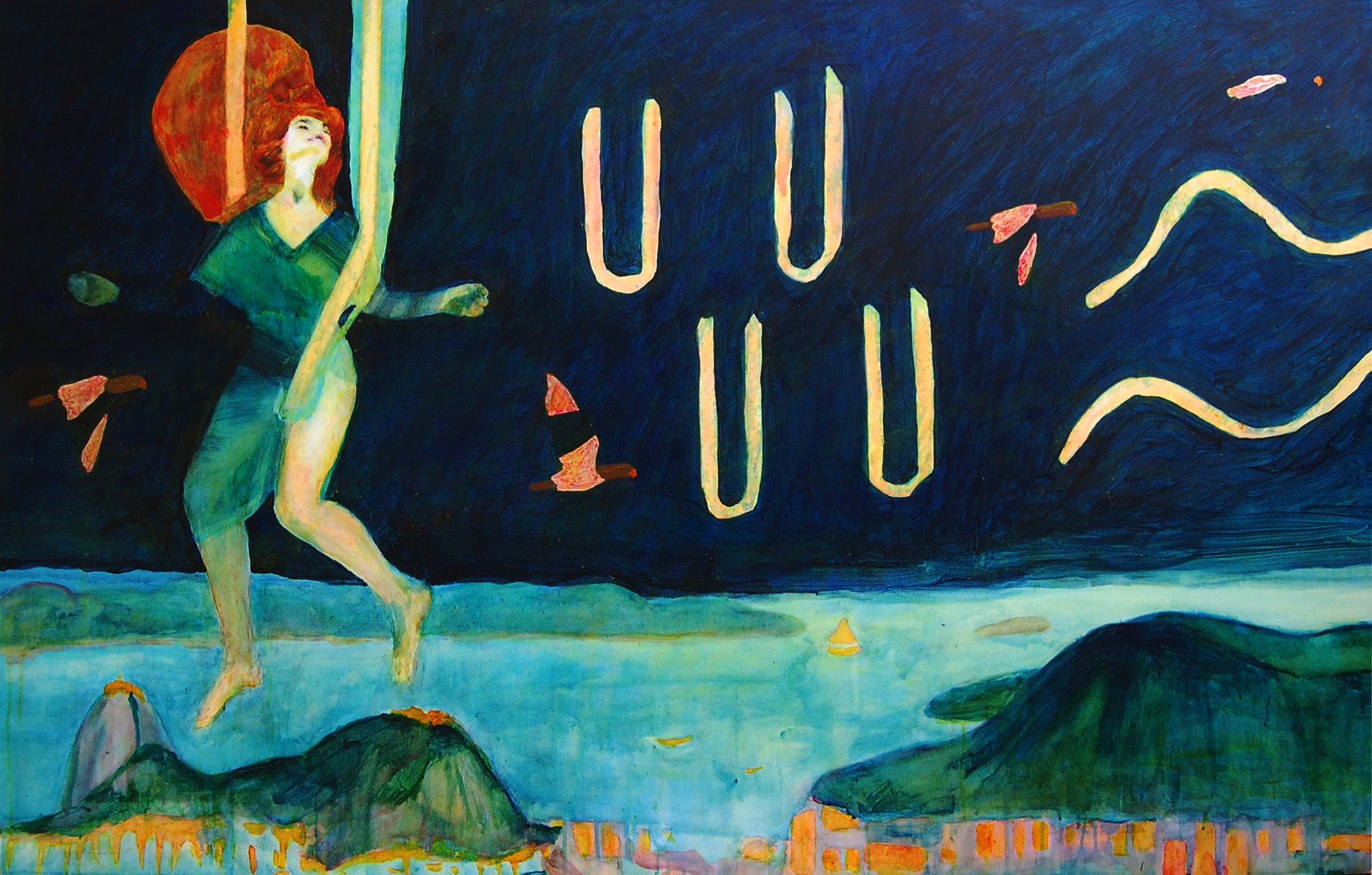 Painting Hands above Rio, Painting on canvas, 150 × 91 cm
