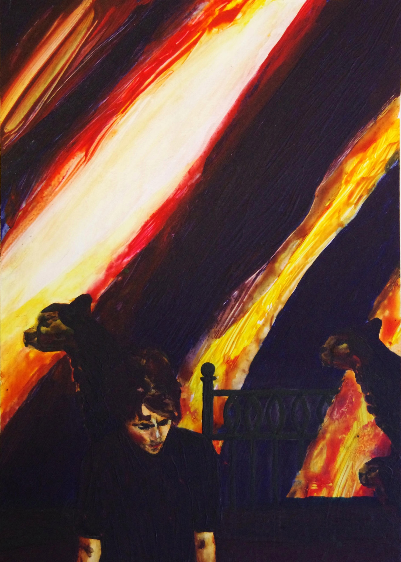 Painting The first vision, Wood panel painting, Sold